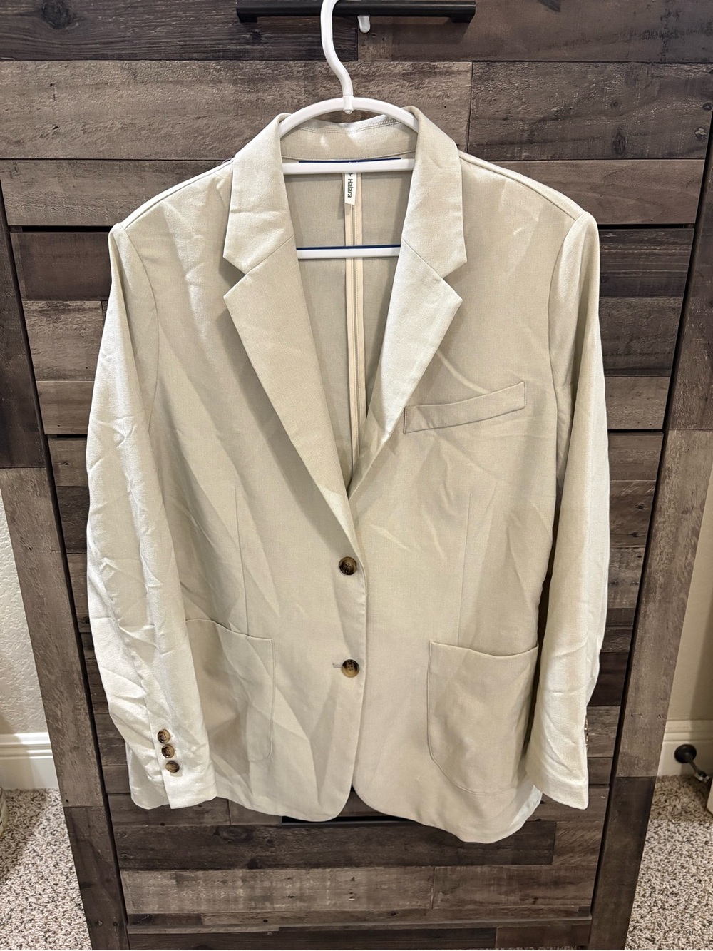 HALARA Linen-Feel Notched Collar Work Blazer Approx XL/1X